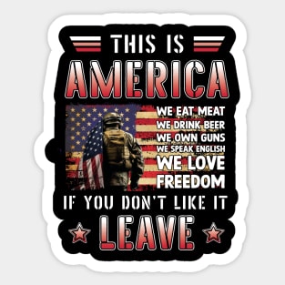 Us Veteran Patriotic American Flag Sticker